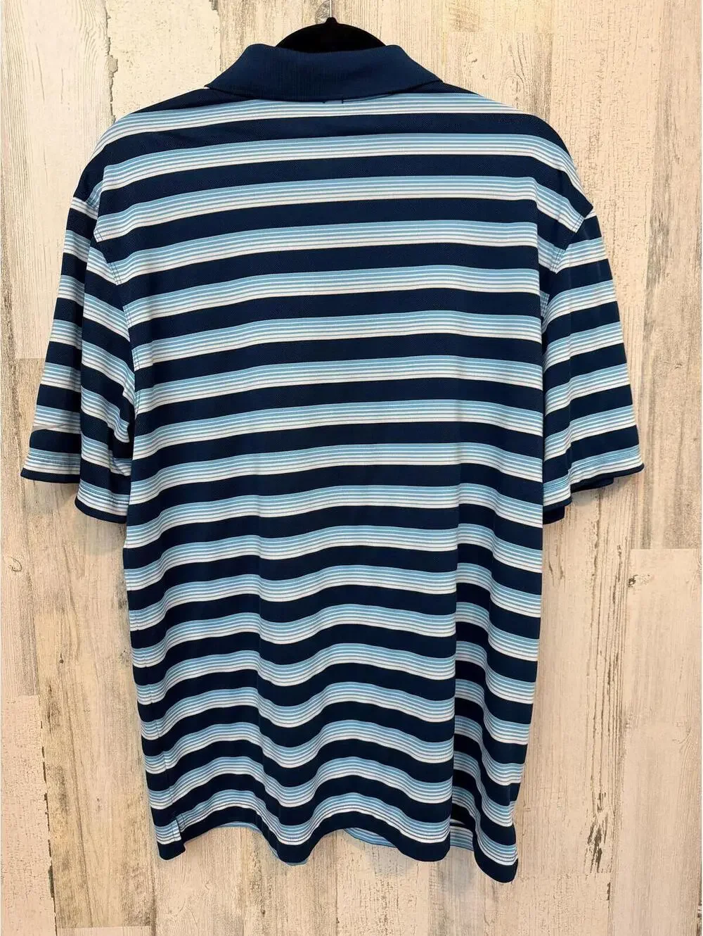 Nike Men Large Golf Polo Shirt Striped Dri-FIT Standard Fit